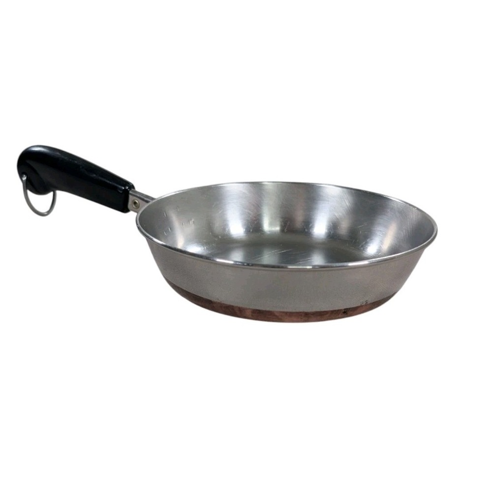 Revere Ware Vintage 7 Inch Copper Bottom Stainless Steel Skillet Pan